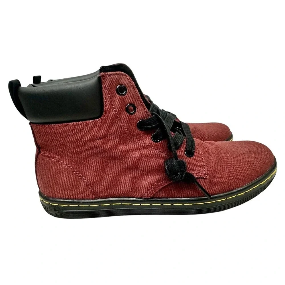 Dr. Martens Maelly Air Wair Shoes Chukka Boot 8 US Ladies RED Canvas JY004 SK09S